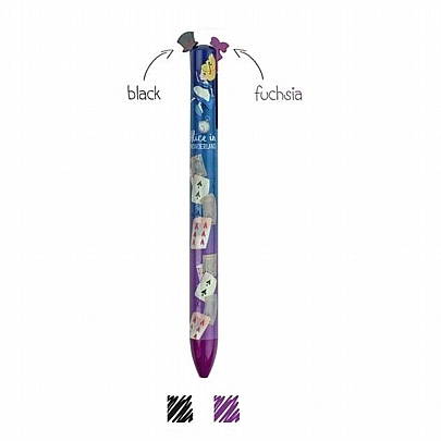 Στυλό δύο χρωμάτων Η Αλίκη στη χώρα των θαυμάτων - Μαύρο & Φούξια - Legami