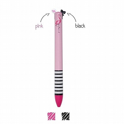 Στυλό δύο χρωμάτων Φλαμίνγκο - Ροζ & Μαύρο - Legami