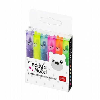 Σετ 6 μαρκαδοράκια υπογραμμίσεως - Teddy's Mood (6 χρώματα) - Legami
