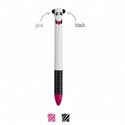 Στυλό δύο χρωμάτων Panda - Ροζ & Μαύρο - Legami