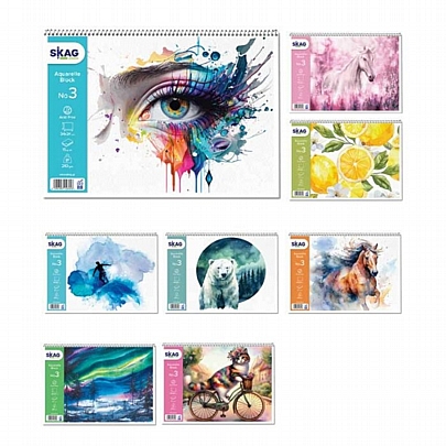 Μπλοκ ακουαρέλας σπιράλ No.3 (24x34/15Φ.) - Skag Μπλοκ ακουαρέλας σπιράλ No.3 (24x34/15Φ.) - Skag