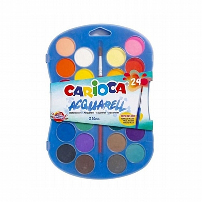 Νερομπογιές 24 χρωμάτων (Περιλαμβάνεται πινέλο) - Carioca Acquarell Νερομπογιές 24 χρωμάτων (Περιλαμβάνεται πινέλο) - Carioca Acquarell