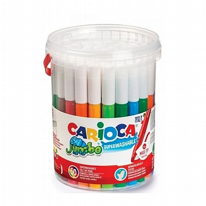 50 Μαρκαδόροι Superwashable με Χοντρή Μύτη σε Κουβαδάκι (24χρώματα) - Carioca Jumbo 50 Μαρκαδόροι Superwashable με Χοντρή Μύτη σε Κουβαδάκι (24χρώματα) - Carioca Jumbo