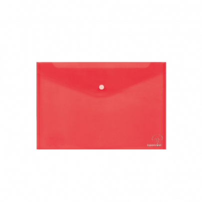 Φάκελος με κουμπί - Ημιδιαφανής Κόκκινος (Α5) - Typotrust