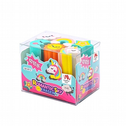 Σετ σβήστρες - Unicorns (6τμχ.) - Qihao Σετ σβήστρες - Unicorns (6τμχ.) - Qihao