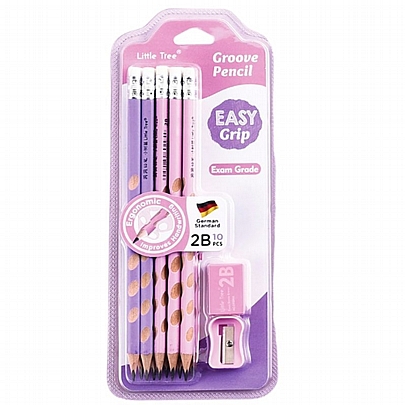 Σετ μολυβιών με σβήστρα - Pink Groove Pencil (12τμχ./2Β) - Little Tree Σετ μολυβιών με σβήστρα - Pink Groove Pencil (12τμχ./2Β) - Little Tree