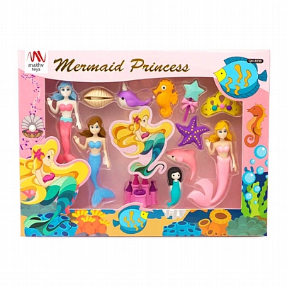 Σετ σβήστρες - Πριγκίπισσα Γοργόνα (12τμχ.) - Qihao Σετ σβήστρες - Πριγκίπισσα Γοργόνα (12τμχ.) - Qihao