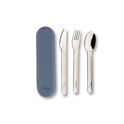 Κουτάλι, Μαχαίρι & Πιρούνι Inox σε Θήκη Σιλικόνης - Dark Blue (3τμχ.) - Citron Κουτάλι, Μαχαίρι & Πιρούνι Inox σε Θήκη Σιλικόνης - Dark Blue (3τμχ.) - Citron