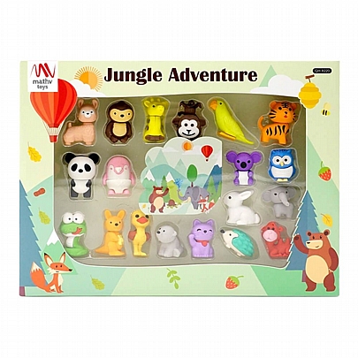 Σετ σβήστρες - Περιπέτεια στην Ζούγκλα (19τμχ.) - Qihao Σετ σβήστρες - Περιπέτεια στην Ζούγκλα (19τμχ.) - Qihao