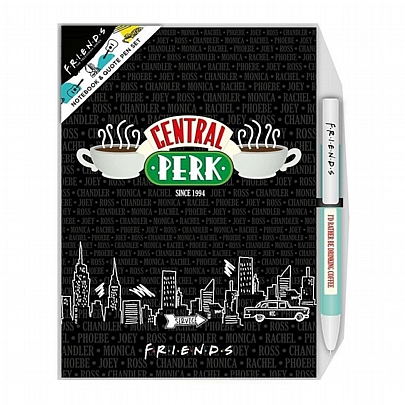 Friends: Σημειωματάριο Ριγέ & Στυλό με Ατάκες - Central Perk (15x21) - Blue Sky