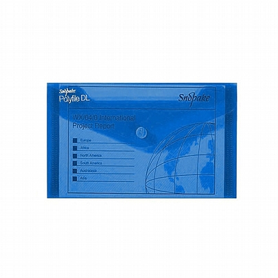 Φάκελος με κουμπί - Μπλε (22.5x12.5) - Snopake