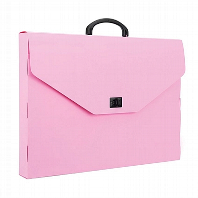 Τσάντα σχεδίου με κούμπωμα PP - Premium Ροζ (28x38x5) - A&G