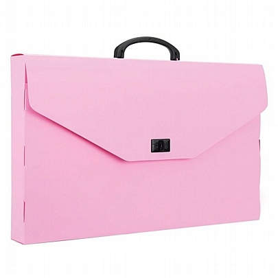 Τσάντα σχεδίου με κούμπωμα PP - Premium Ροζ (33x45x5) - A&G