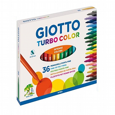 Μαρκαδόροι λεπτοί 36 χρωμάτων - Giotto Turbo Color