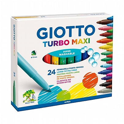 Μαρκαδόροι χονδροί 24 χρωμάτων - Giotto Turbo Maxi