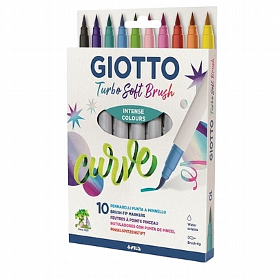 Μαρκαδοράκια πινέλου 10 Χρωμάτων - Giotto Turbo Soft Brush