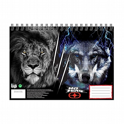 Μπλοκ ζωγραφικής σπιράλ A4 - Laser Lion & Night Wolf (30Φ.) - No Fear