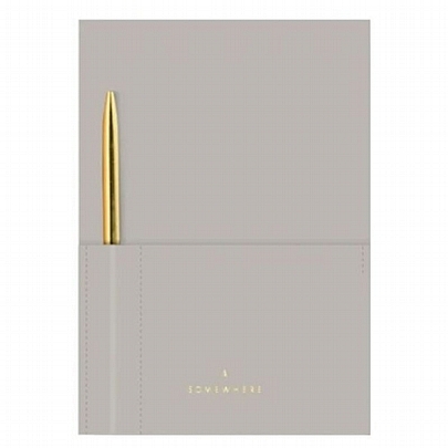 Σημειωματάριο ριγέ με δερμάτινο εξώφυλλο - Stone Gray (17x25) - Somewhere