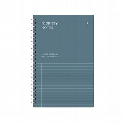Σπιράλ Σημειωματάριο ριγέ Journey Notes Α5 - Teal Blue (14x21) - Somewhere