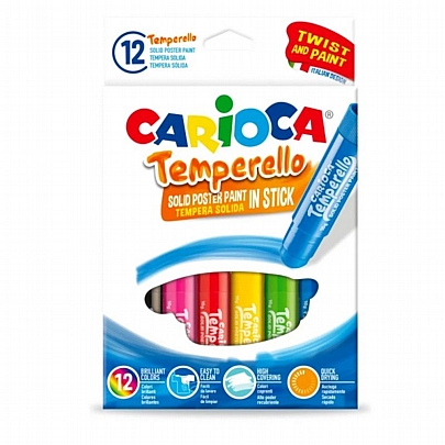 Στερεά τέμπερα σε μορφή μαρκαδόρου 12 Κλασσικών χρωμάτων - Carioca Temperello