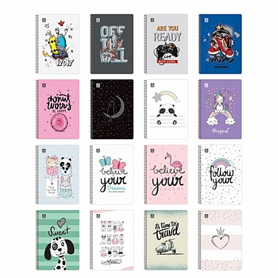 Τετράδιο σπιράλ Β5 - 2 θέματα Joy (60Φ.) - Typotrust Τετράδιο σπιράλ Β5 - 2 θέματα Joy (60Φ.) - Typotrust