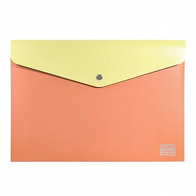 Φάκελος με κουμπί & εξωτερική θήκη - Πορτοκαλί & Κίτρινο (Α4) - Typotrust