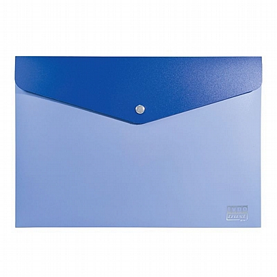 Φάκελος με κουμπί & εξωτερική θήκη - Γαλάζιο & Μπλε (Α4) - Typotrust