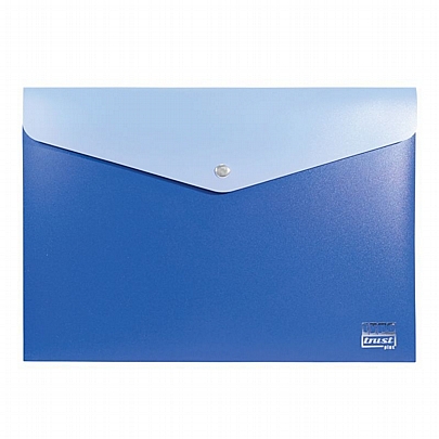 Φάκελος με κουμπί & εξωτερική θήκη - Μπλε & Γαλάζιο (Α4) - Typotrust