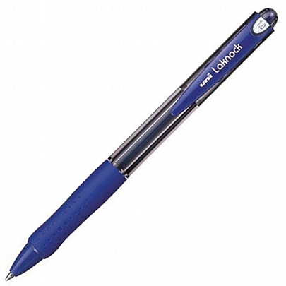 Στυλό Διαρκείας με Κουμπί - Μπλε (1.0mm) - Uni Laknock
