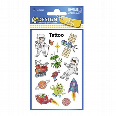 Τατουάζ για παιδιά - Space (12τμχ.) - ZDesign