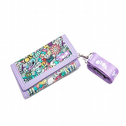 Πορτοφόλι με λουράκι - Graffiti Pink - Yolo