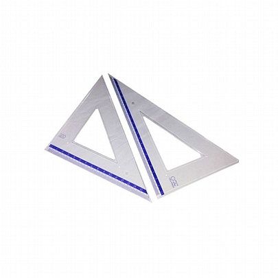 Σετ 2 γεωμετρικών τριγώνων - Ορθογώνιο (14cm / 60°) & ισόπλευρο (10cm / 45°) - Pratel