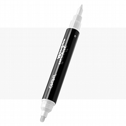 Ακρυλικός μαρκαδόρος διπλής μύτης - White (0.7-2mm & 1.7-3mm) - Ohuhu Arcrylic