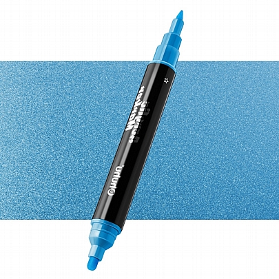 Ακρυλικός μαρκαδόρος διπλής μύτης - Metallic Blue (0.7-2mm & 1.7-3mm) - Ohuhu Arcrylic