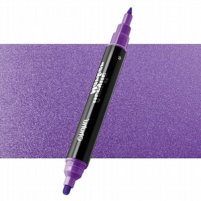 Ακρυλικός μαρκαδόρος διπλής μύτης - Metallic Purple (0.7-2mm & 1.7-3mm) - Ohuhu Arcrylic