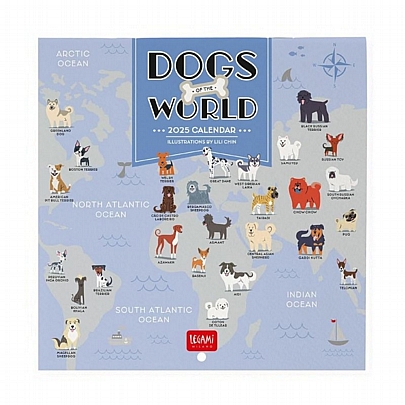 Μηνιαίο Ημερολόγιο Τοίχου 2025 - Dogs of the World (18x18) - Legami