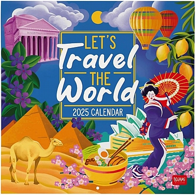 Μηνιαίο Ημερολόγιο Τοίχου 2025 - Let's Travel the World (30x29) - Legami