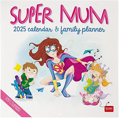 Μηνιαίο Ημερολόγιο Τοίχου 2025 - Super Mum (30x29) - Legami