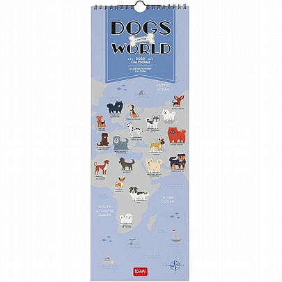 Μηνιαίο Ημερολόγιο Τοίχου 2025 - Dogs of the world (16x49) - Legami