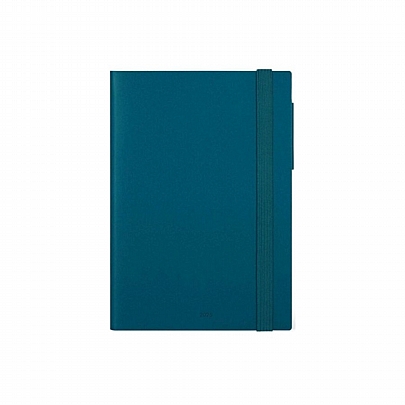 Ημερήσιο Ημερολόγιο με λάστιχο 2025 - Teal Blue (12x18) - Legami