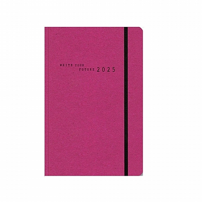 Ημερήσιο Ημερολόγιο με λάστιχο Eco Elastic 2025 - Magenta (14x21) - AdBook