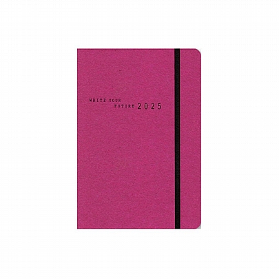 Ημερήσιο Ημερολόγιο με λάστιχο Eco Elastic 2025 - Magenta (12x17) - AdBook