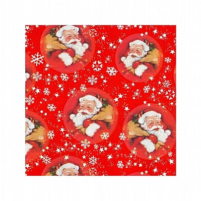 Χαρτί περιτυλίγματος Κόκκινο - Vintage Santa Claus (2m x 70cm) - Florio Carta