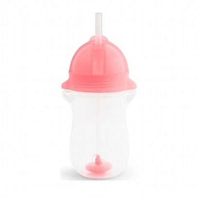 Βρεφικό Ποτήρι με καλαμάκι Tip & Sip - Pink (296ml) - Munchkin