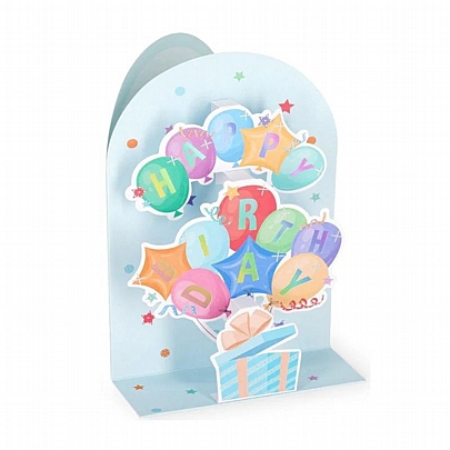 Ευχετήρια κάρτα Pop up με Φάκελο - Happy Birthday to you (Μπαλόνια/12x17) - Legami