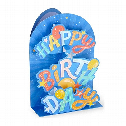 Ευχετήρια κάρτα Pop up με Φάκελο - Happy Birthday (Μπαλόνια/12x17) - Legami