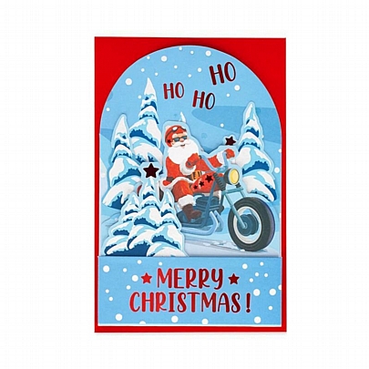 Χριστουγεννιάτικη κάρτα Pop up με Φάκελο - Merry Christmas (Santa Bike/12x17) - Legami