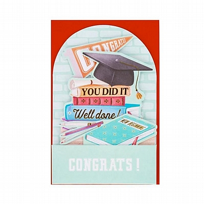 Ευχετήρια κάρτα Pop up με Φάκελο - Congrats! (Graduation Books/12x17) - Legami