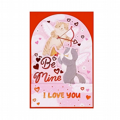 Ευχετήρια κάρτα Pop up με Φάκελο - Be Mine l love you (Kitty/12x17) - Legami