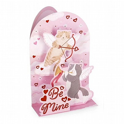 Ευχετήρια κάρτα Pop up με Φάκελο - Be Mine l love you (Kitty/12x17) - Legami